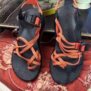 Chaco Black and Orange Women's Sandals
